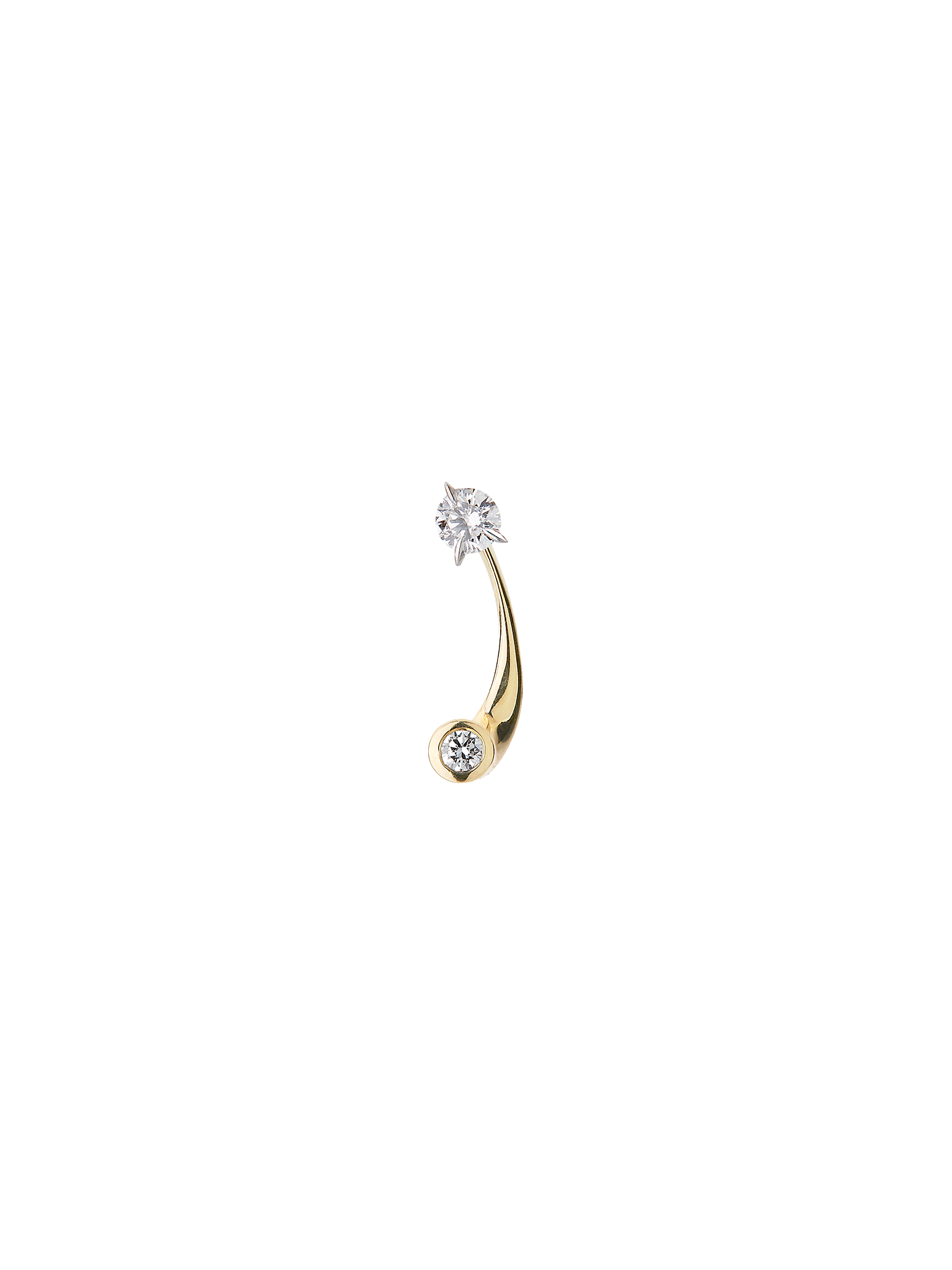 Bombette diamond solitaire stud earrings with earjacket